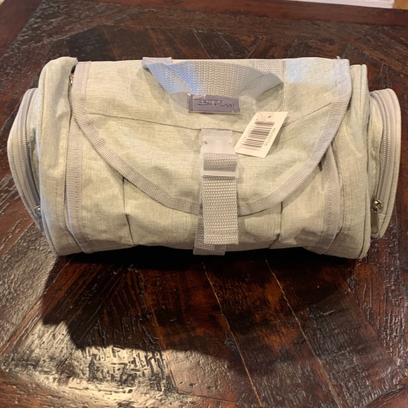 Bella Russo Handbags - Light Gray Travel Duffle Bag with Front Buckle